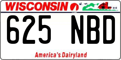 WI license plate 625NBD