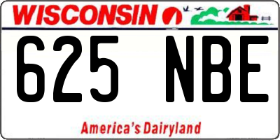 WI license plate 625NBE