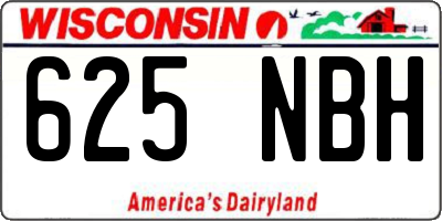 WI license plate 625NBH