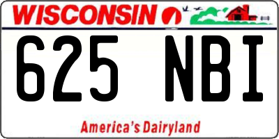 WI license plate 625NBI