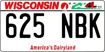 WI license plate 625NBK