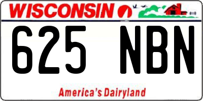 WI license plate 625NBN