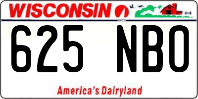 WI license plate 625NBO