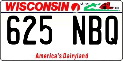 WI license plate 625NBQ