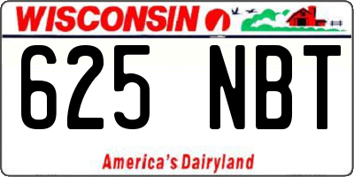 WI license plate 625NBT