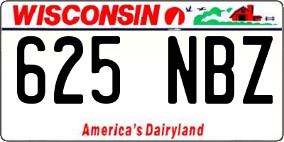 WI license plate 625NBZ