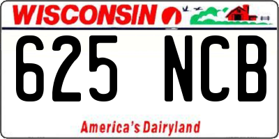 WI license plate 625NCB