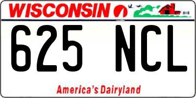 WI license plate 625NCL