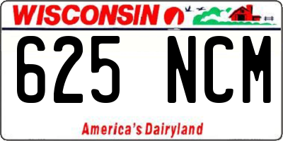WI license plate 625NCM