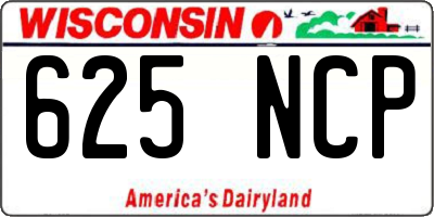 WI license plate 625NCP