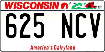 WI license plate 625NCV