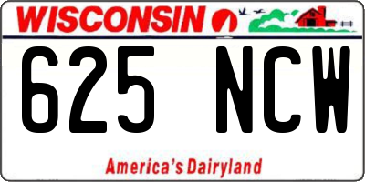 WI license plate 625NCW