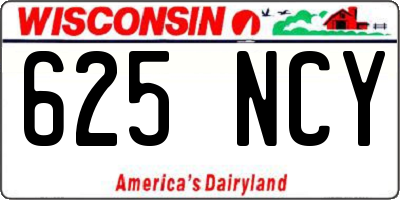 WI license plate 625NCY