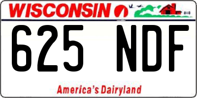 WI license plate 625NDF