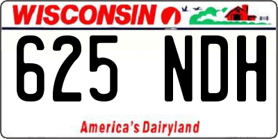 WI license plate 625NDH