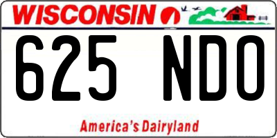 WI license plate 625NDO