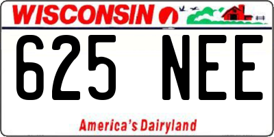 WI license plate 625NEE