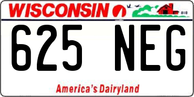 WI license plate 625NEG