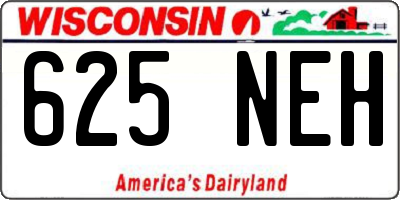 WI license plate 625NEH