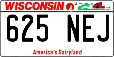 WI license plate 625NEJ