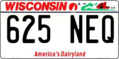 WI license plate 625NEQ