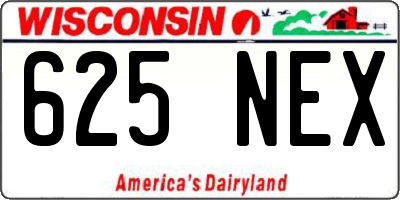 WI license plate 625NEX
