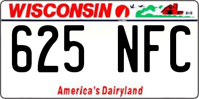 WI license plate 625NFC