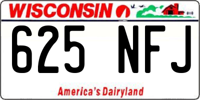 WI license plate 625NFJ