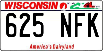 WI license plate 625NFK