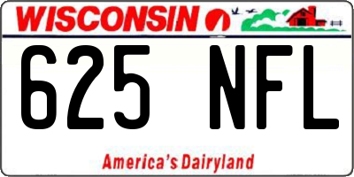 WI license plate 625NFL