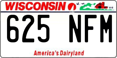 WI license plate 625NFM