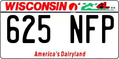 WI license plate 625NFP