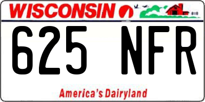 WI license plate 625NFR