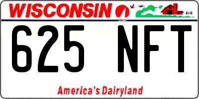 WI license plate 625NFT