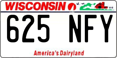 WI license plate 625NFY