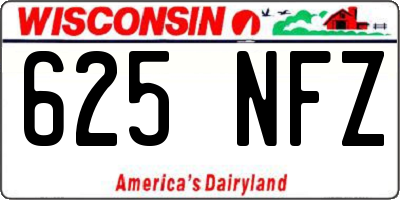 WI license plate 625NFZ