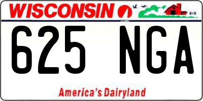 WI license plate 625NGA
