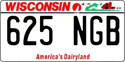 WI license plate 625NGB