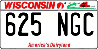 WI license plate 625NGC