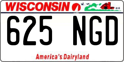 WI license plate 625NGD