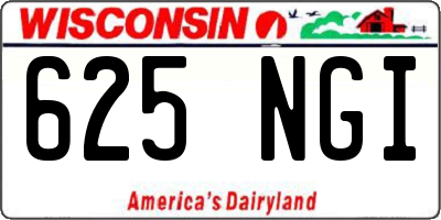 WI license plate 625NGI