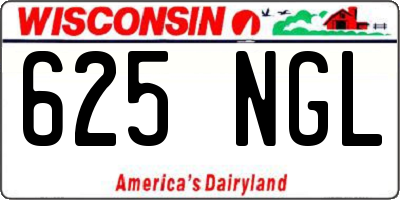 WI license plate 625NGL