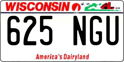 WI license plate 625NGU