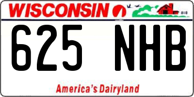 WI license plate 625NHB