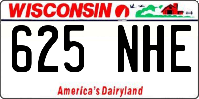 WI license plate 625NHE