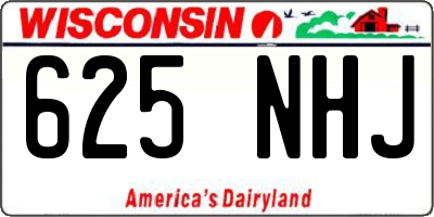 WI license plate 625NHJ