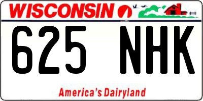 WI license plate 625NHK