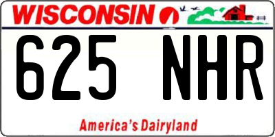 WI license plate 625NHR