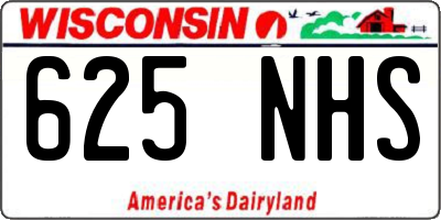 WI license plate 625NHS