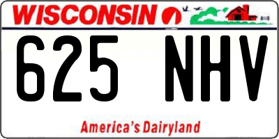 WI license plate 625NHV
